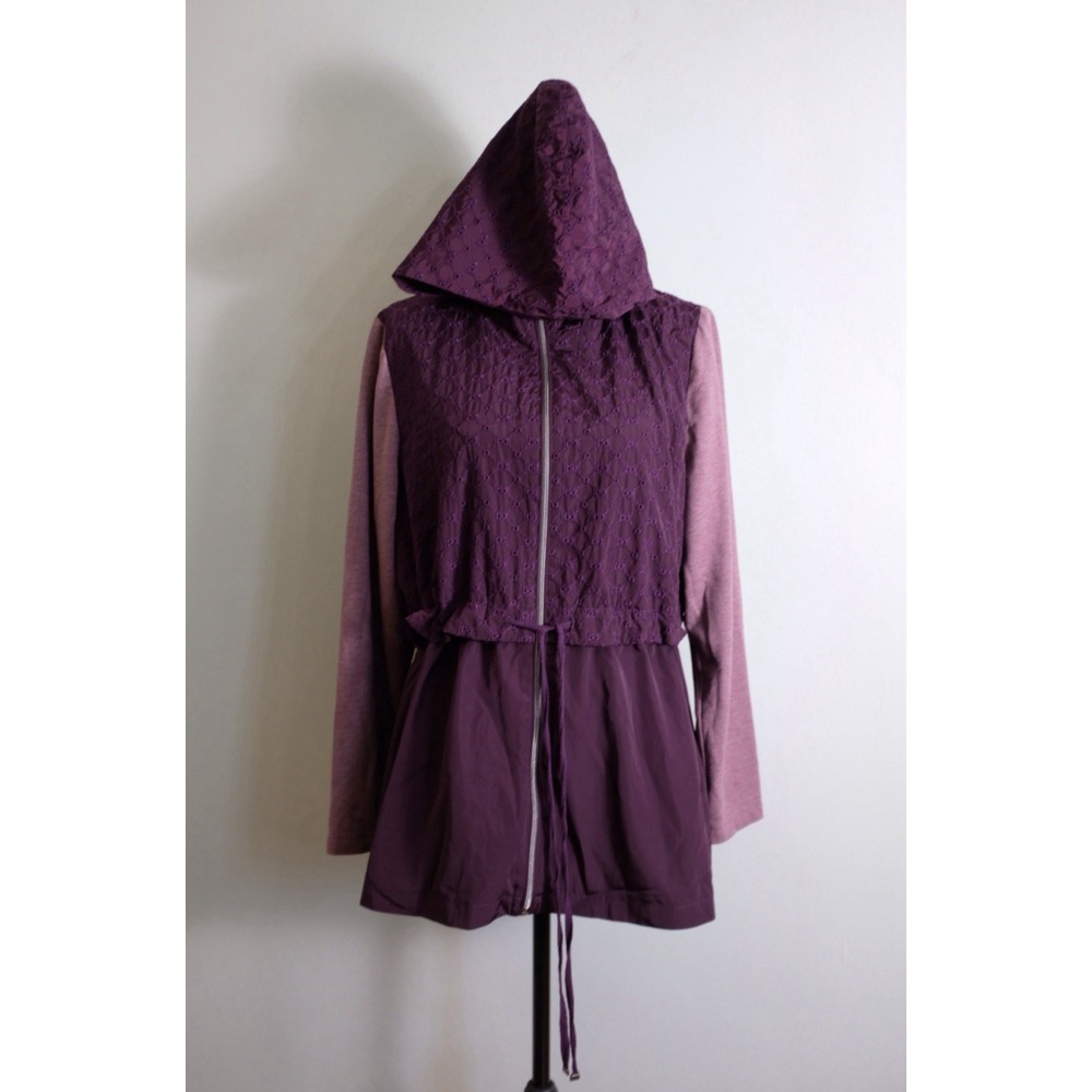 LOGO Lori Goldstein Purple Lace Jacket 14 Romantic Artsy Boho Whimsical